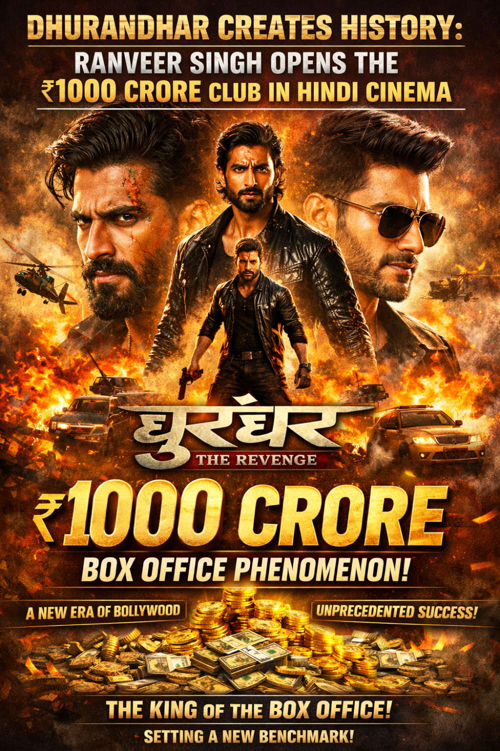 रणवीर सिंह की ‘धुरंधर’ ने रचा इतिहास, हिंदी सिनेमा में ₹1000 करोड़ क्लब की शुरुआत