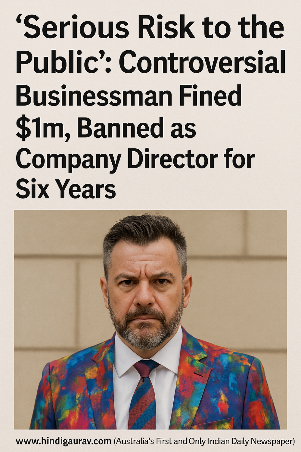ऑस्ट्रेलियाई जनता के लिए गंभीर खतरा”: विवादित कारोबारी पर $1 मिलियन का जुर्माना, 6 साल के लिए निदेशक पद से प्रतिबंध