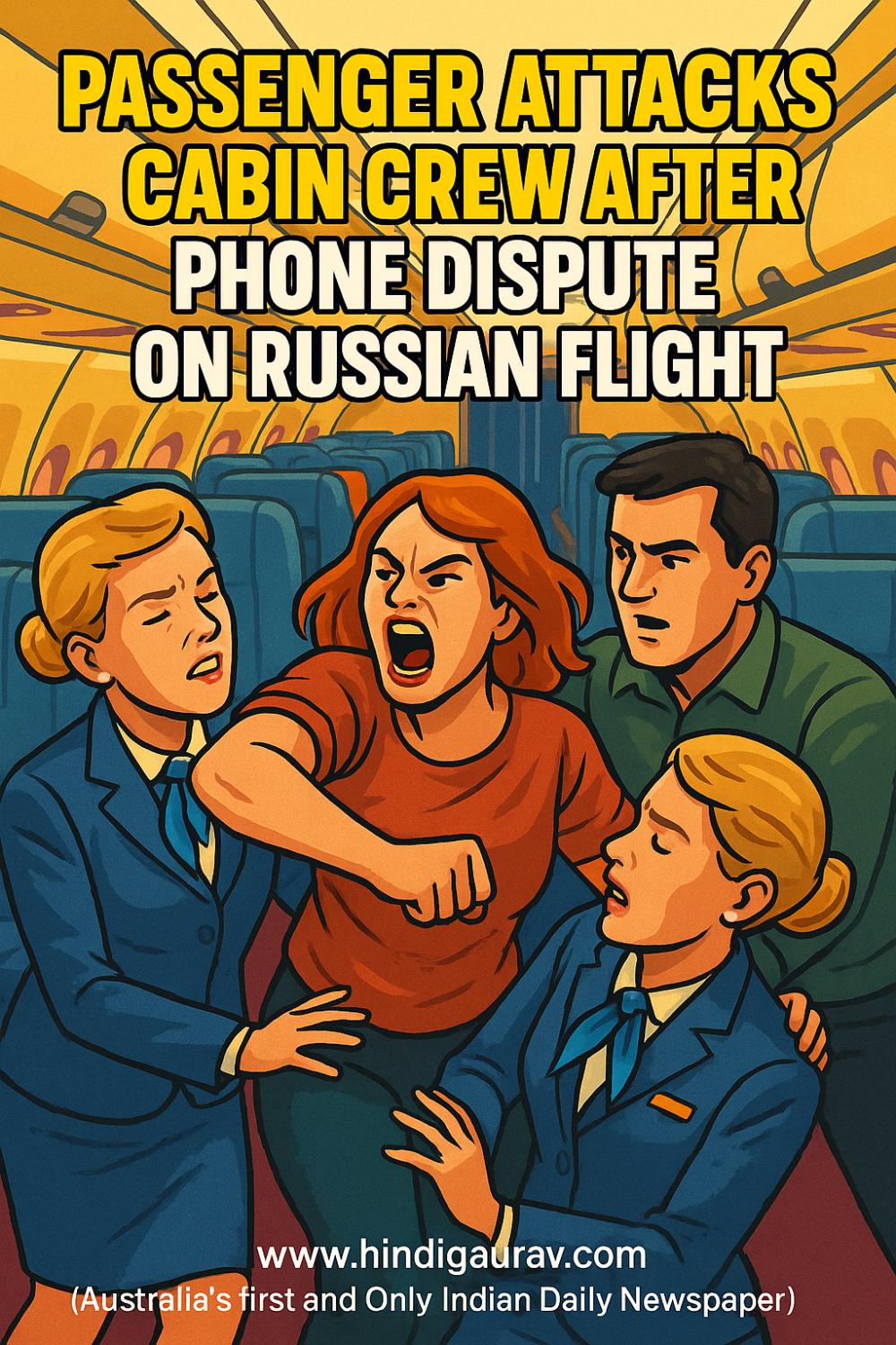 फ्लाइट में महिला ने मचाया हंगामा, दो एयर होस्टेस पर बरसाए मुक्के
