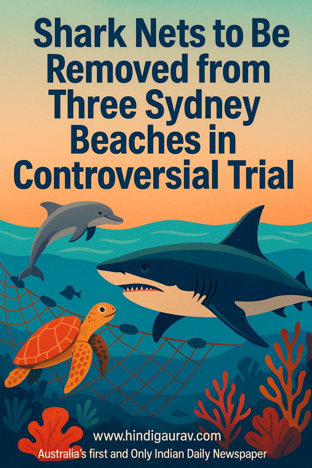 सिडनी के तीन समुद्र तटों से हटाई जाएंगी शार्क जाल, शुरू होगा विवादास्पद परीक्षण
