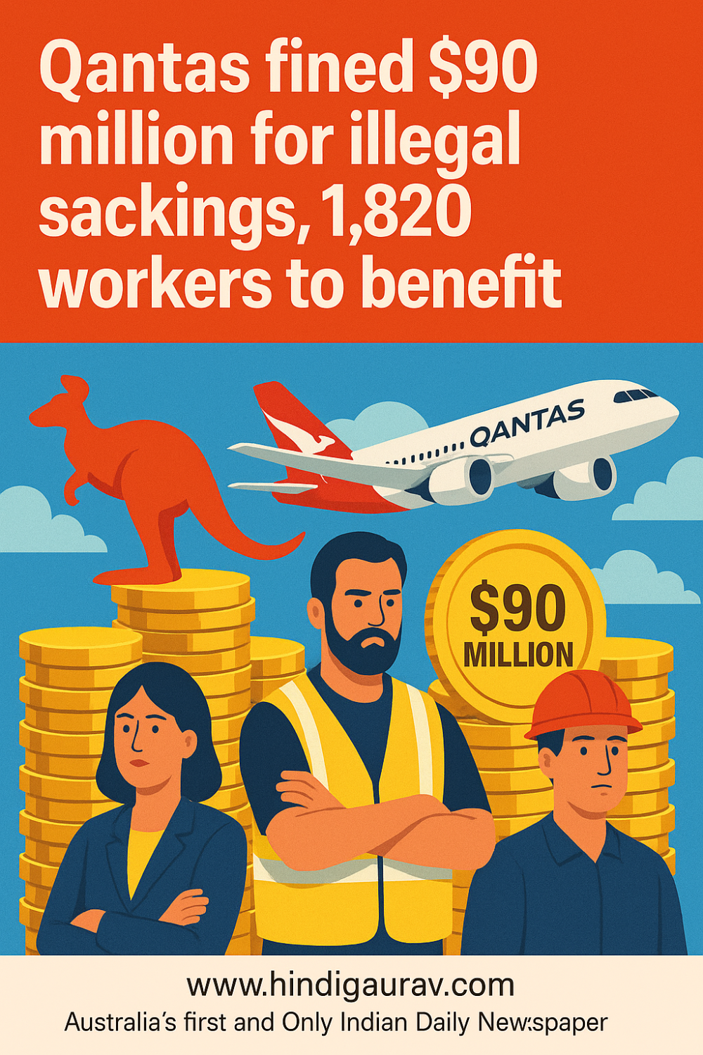 90 मिलियन डॉलर का जुर्माना : Qantas को ग़ैरक़ानूनी छंटनी का भारी खामियाज़ा