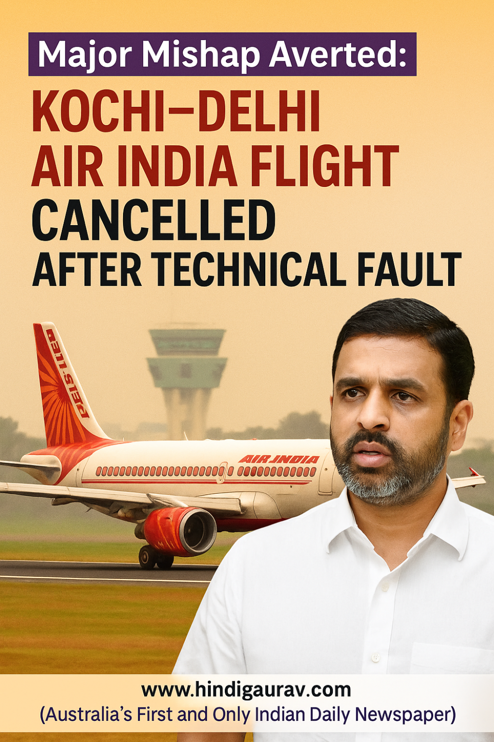 कोच्चि-दिल्ली एअर इंडिया फ्लाइट में तकनीकी खामी, बड़ा हादसा टला