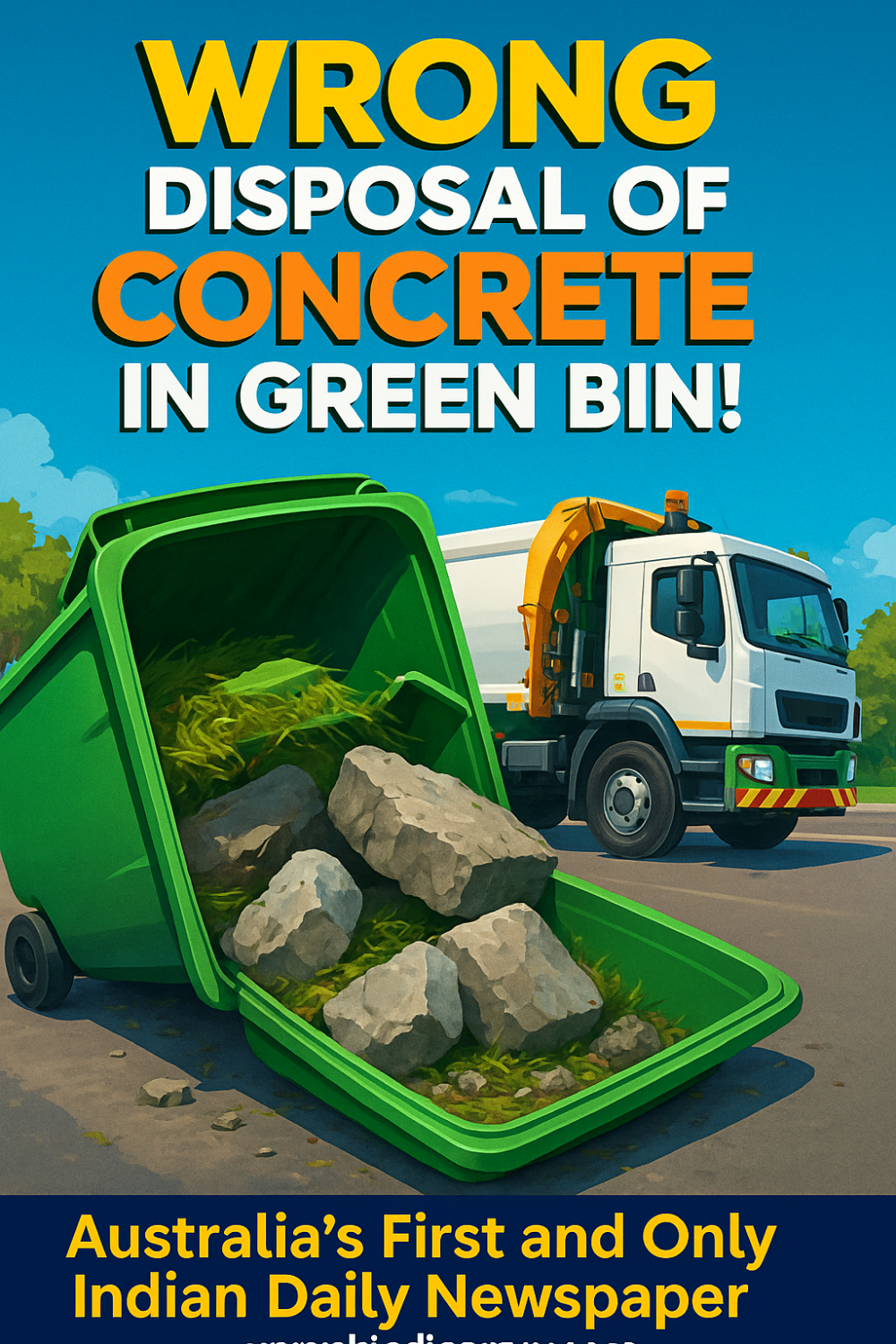 ग्रीन बिन में कंक्रीट मिला, रेडलैंड सिटी काउंसिल ने दी चेतावनी