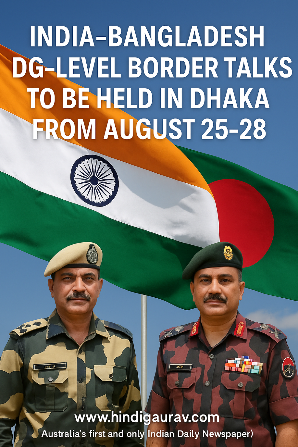 भारत-बांग्लादेश के बीच 56वीं महानिदेशक-स्तरीय सीमा वार्ता 25 से 28 अगस्त को ढाका में
