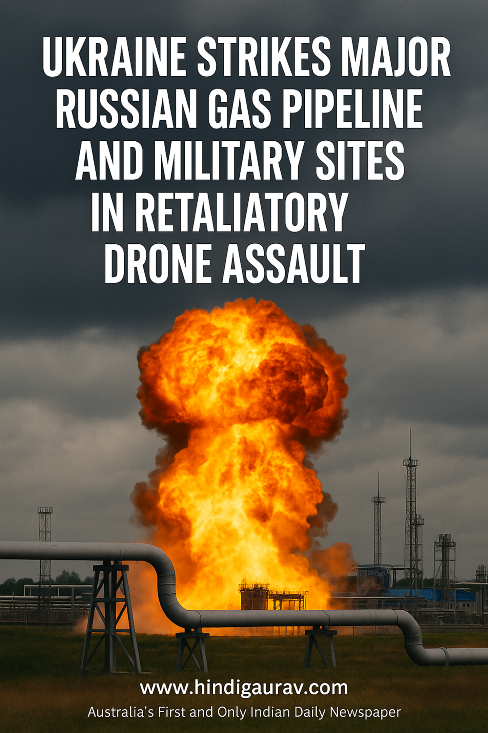 यूक्रेन ने रूस पर किया बड़ा ड्रोन हमला, गैस पाइपलाइन और सैन्य ठिकानों को बनाया निशाना