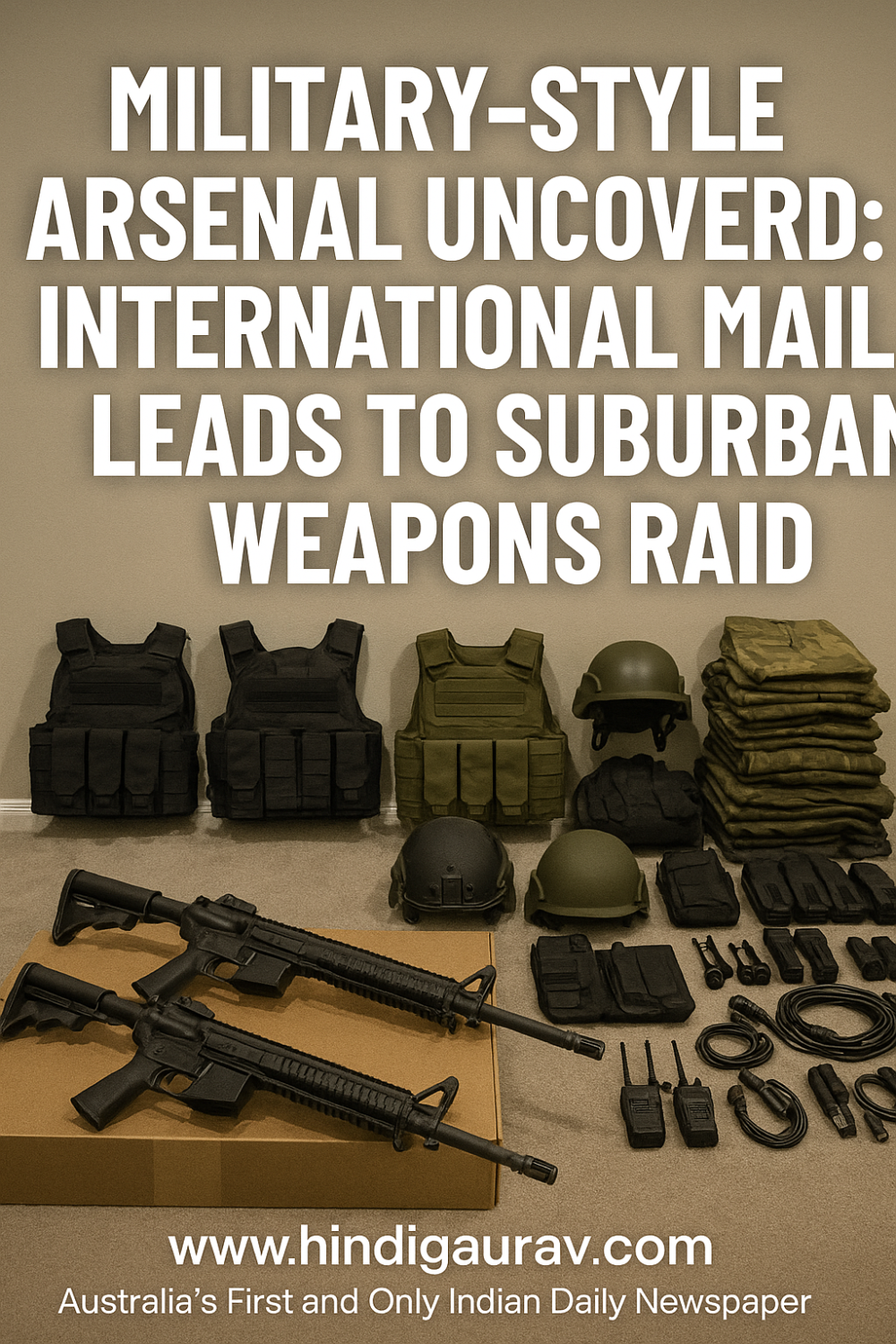 'मिलिट्री स्टाइल' का भंडाफोड़: अंतरराष्ट्रीय डाक से मिले हथियारों के सुराग ने उजागर किया भारी सैन्य साजो-सामान