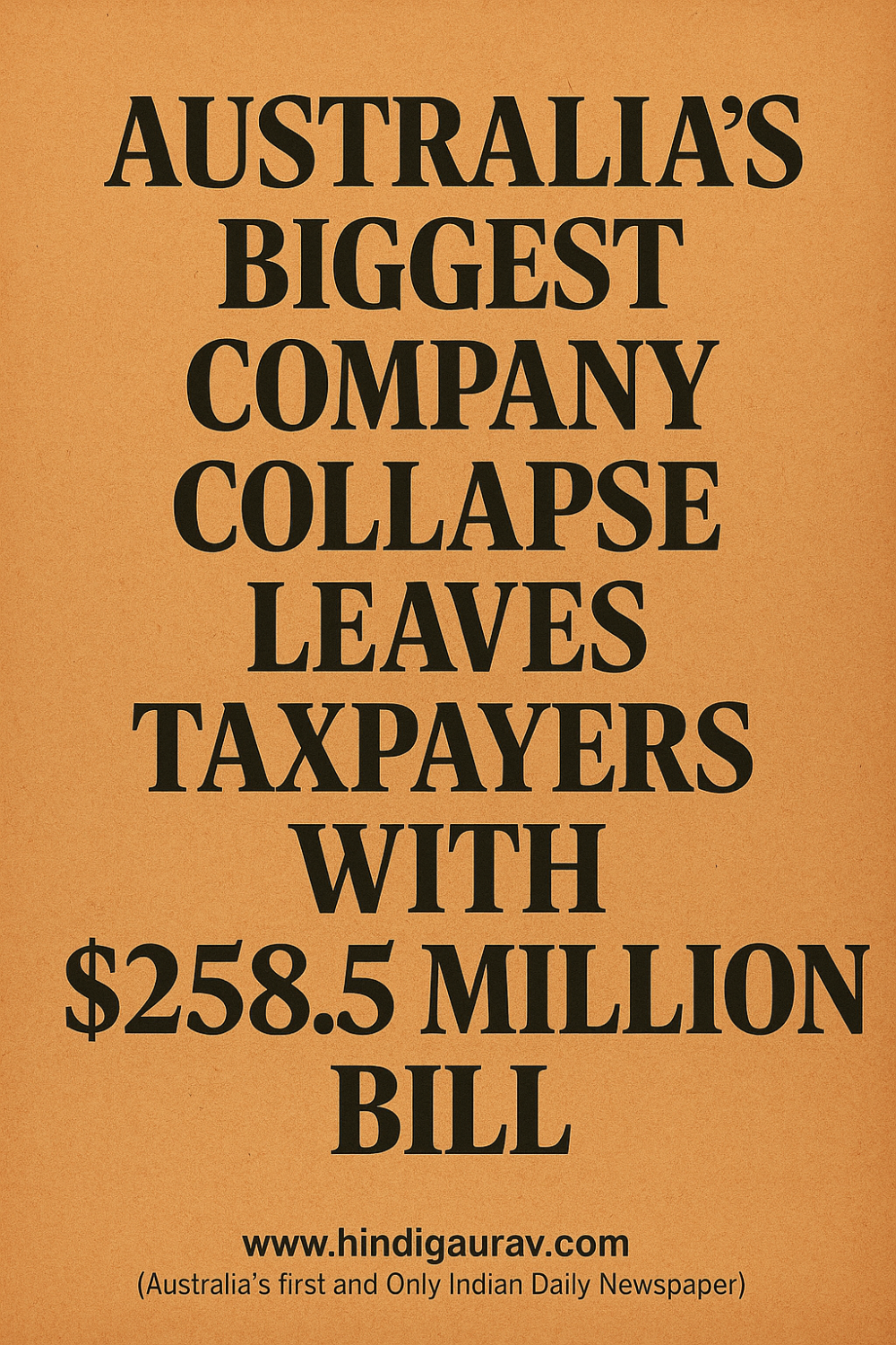ऑस्ट्रेलिया की सबसे बड़ी कंपनी का पतन, करदाताओं पर 258.5 मिलियन डॉलर का बोझ