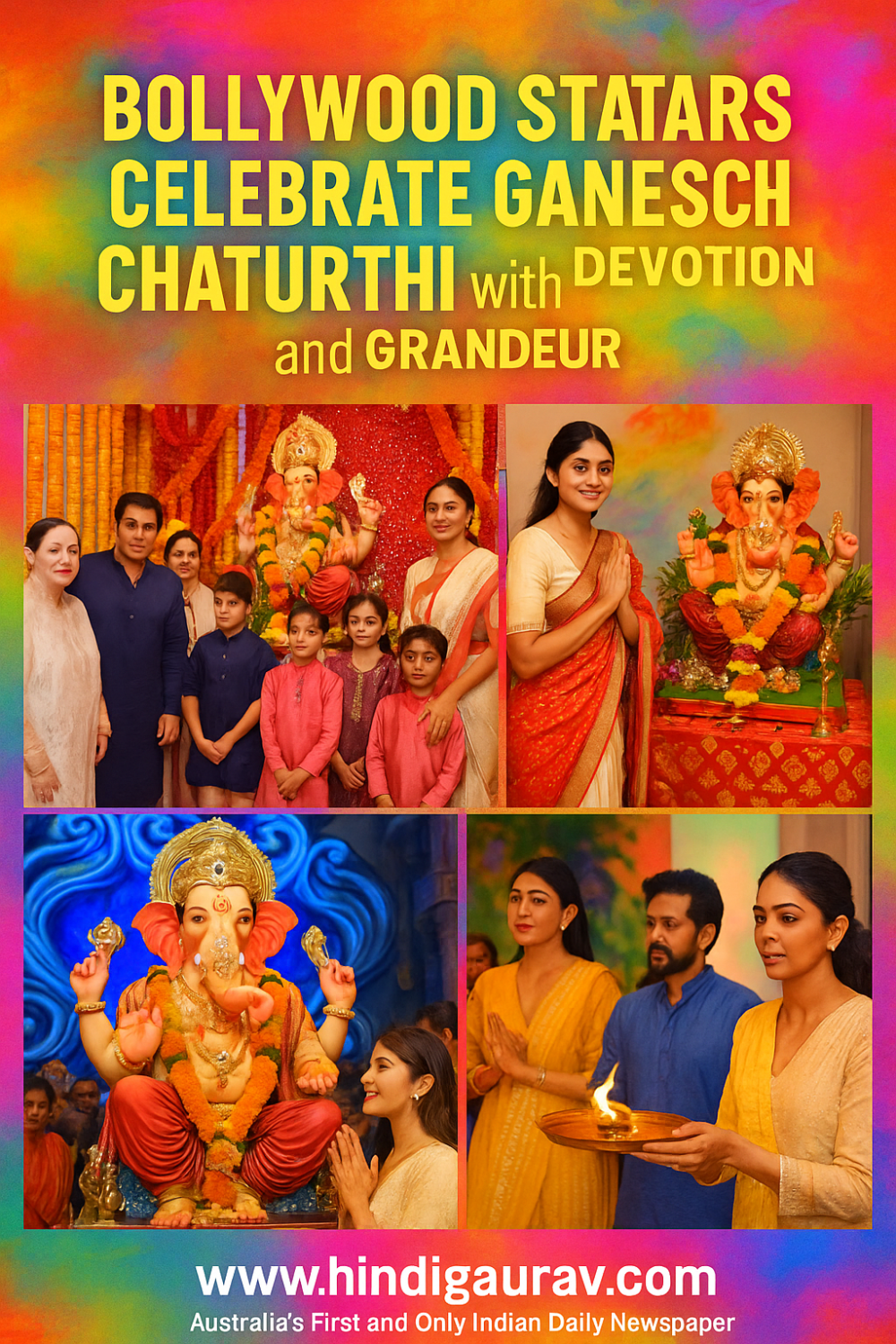 गणेशोत्सव में रंगे बॉलीवुड सितारे, बप्पा के दरबार में दिखा फिल्मी सितारों का उत्साह