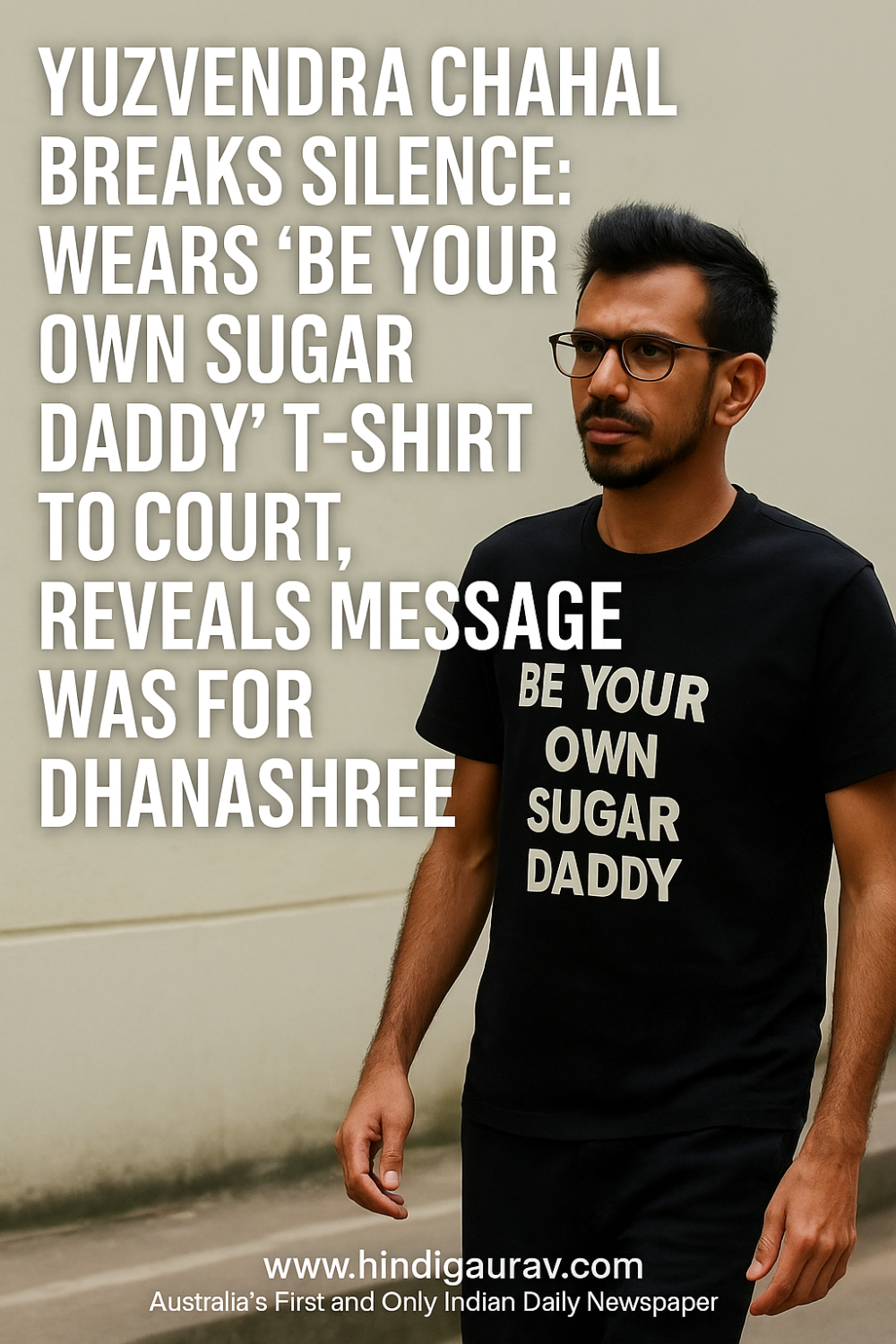 युजवेंद्र चहल ने तोड़ी चुप्पी: “Be Your Own Sugar Daddy” टी-शर्ट पहन कोर्ट पहुंचे, बताया क्यों दिया पत्नी धनश्री को यह संदेश