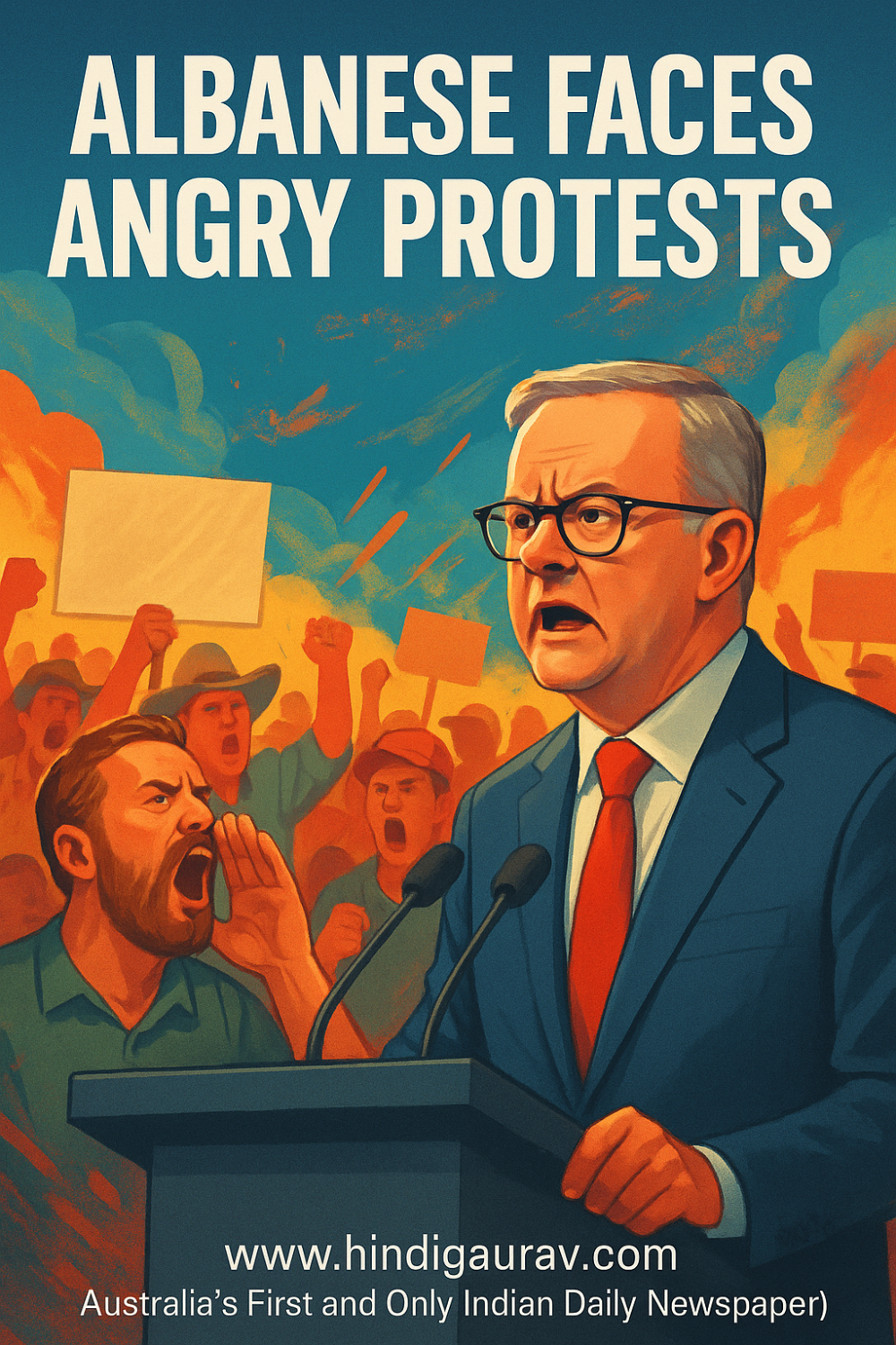 अल्बानीज़ का सामना क्षेत्रीय प्रदर्शनकारियों के गुस्से से