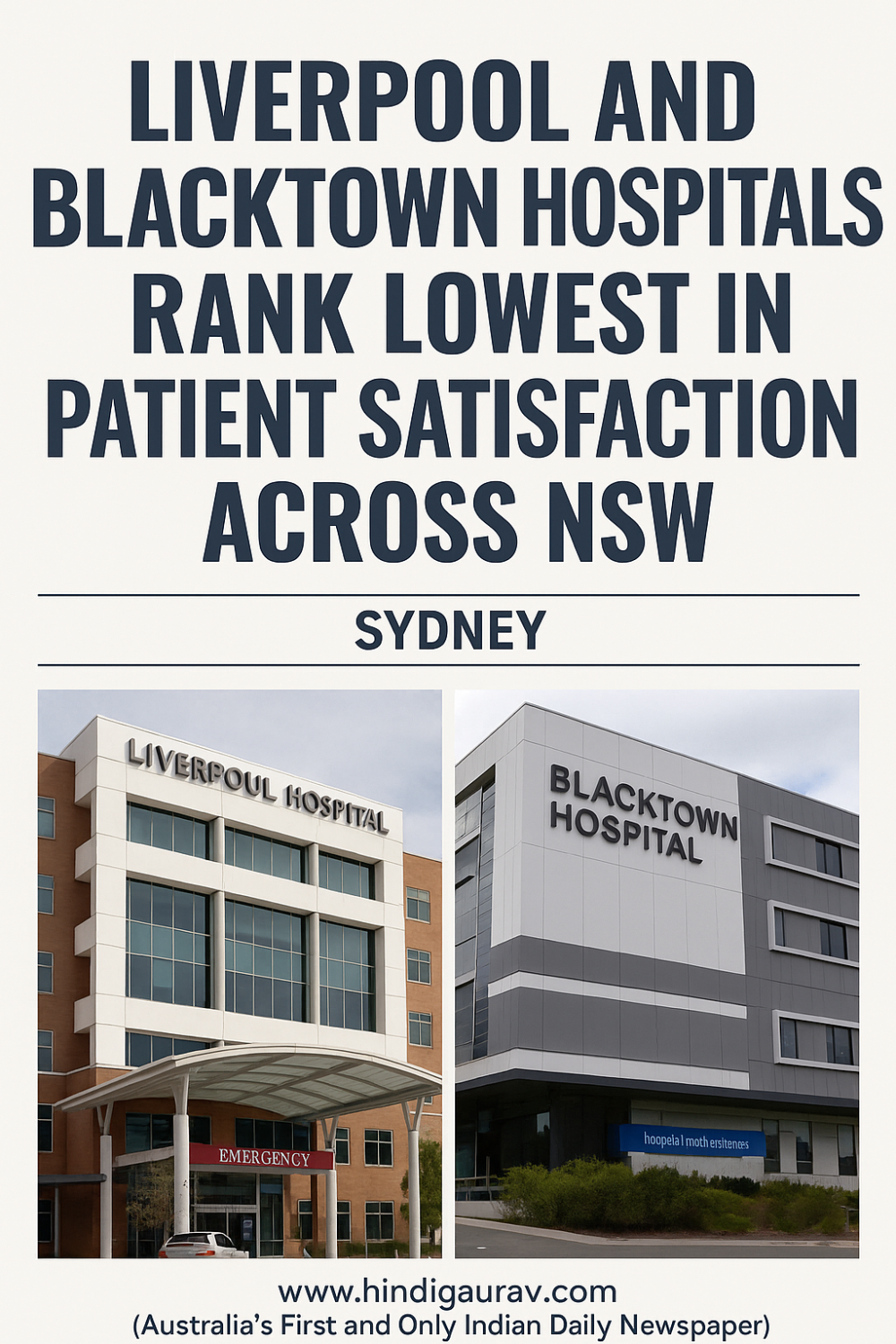 सिडनी के दो बड़े अस्पताल मरीज़ संतुष्टि में सबसे पीछे