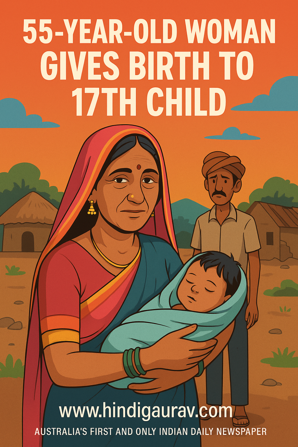 55 साल की महिला ने दिया 17वें बच्चे को जन्म, गरीबी से जूझ रहा परिवार