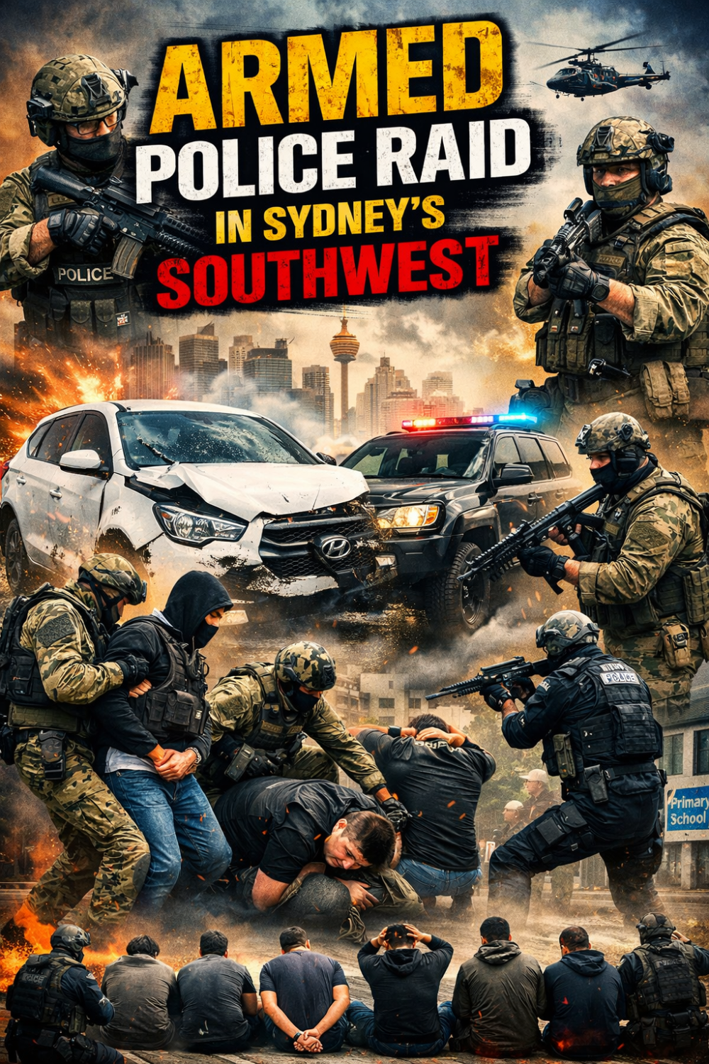 सिडनी के दक्षिण-पश्चिम में हथियारबंद पुलिस की बड़ी कार्रवाई, सात लोग हिरासत में
