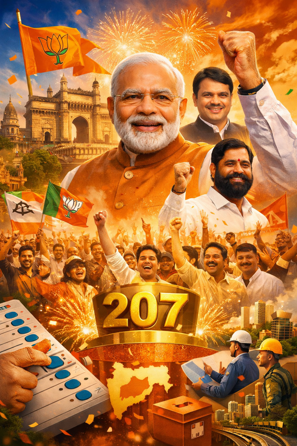 महाराष्ट्र निकाय चुनाव: महायुति की बड़ी जीत, पीएम मोदी बोले— विकास के साथ मजबूती से खड़ा है महाराष्ट्र