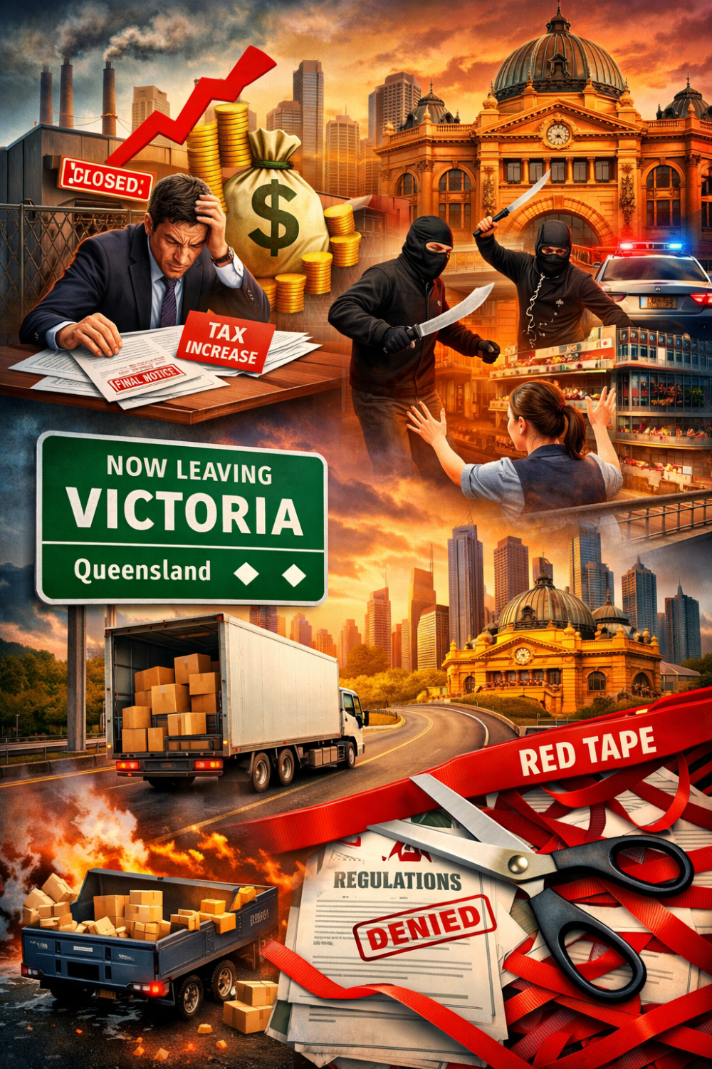 बढ़ते कर, अपराध और लालफीताशाही से त्रस्त विक्टोरिया के कारोबारी