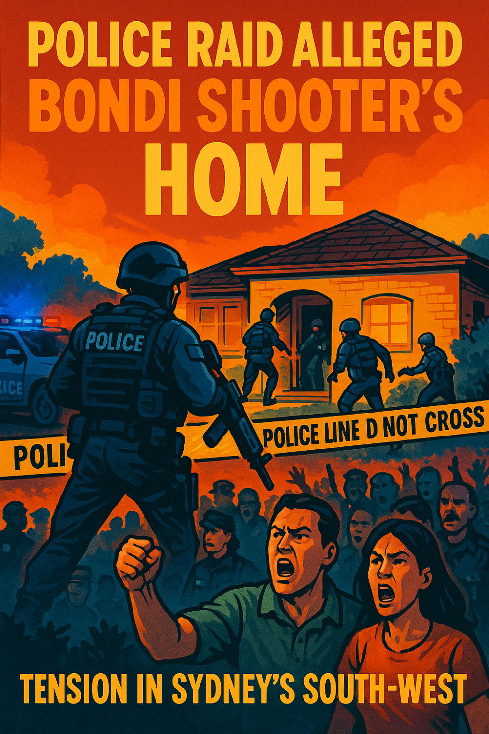 बॉन्डी हमले के आरोपी के घर पर पुलिस का छापा, सिडनी के दक्षिण-पश्चिम में तनाव