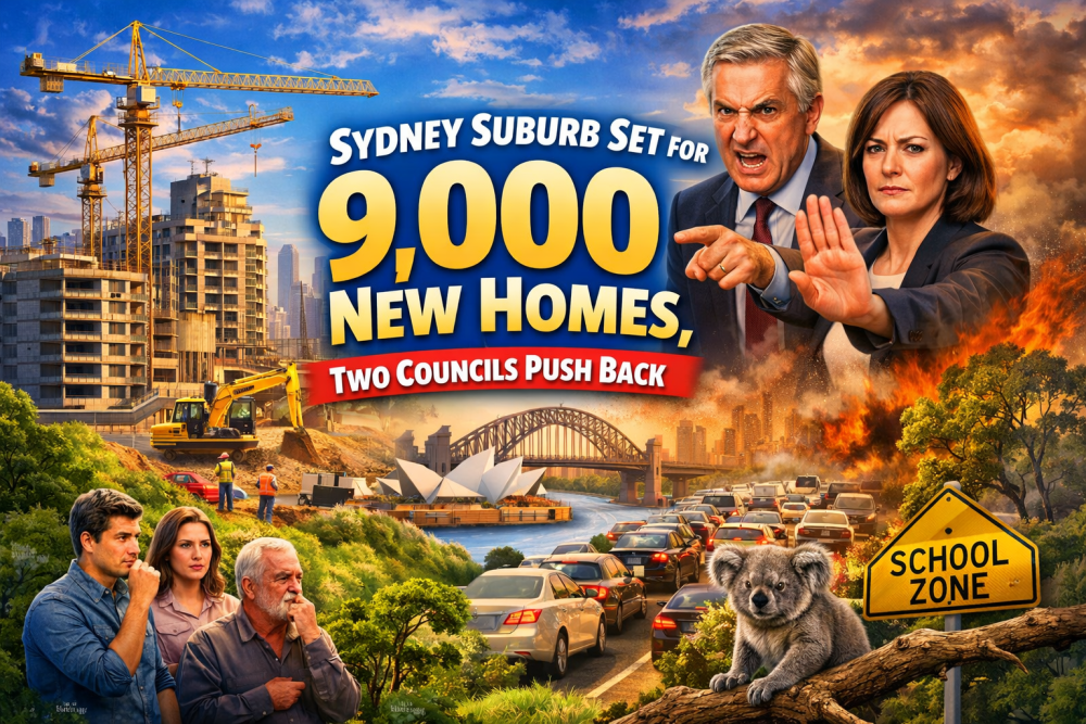 सिडनी के एक प्रमुख उपनगर में 9,000 नए घरों की योजना, दो स्थानीय परिषदों का कड़ा विरोध