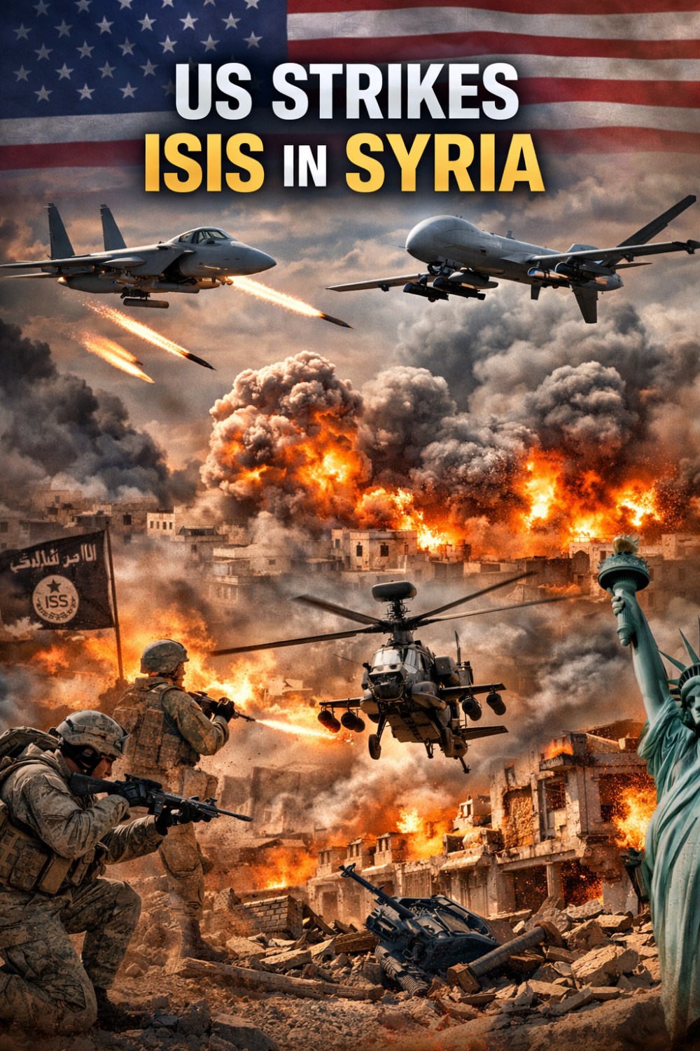 सीरिया में आईएस पर अमेरिका का बड़ा हमला, 70 आतंकी ठिकाने ध्वस्त