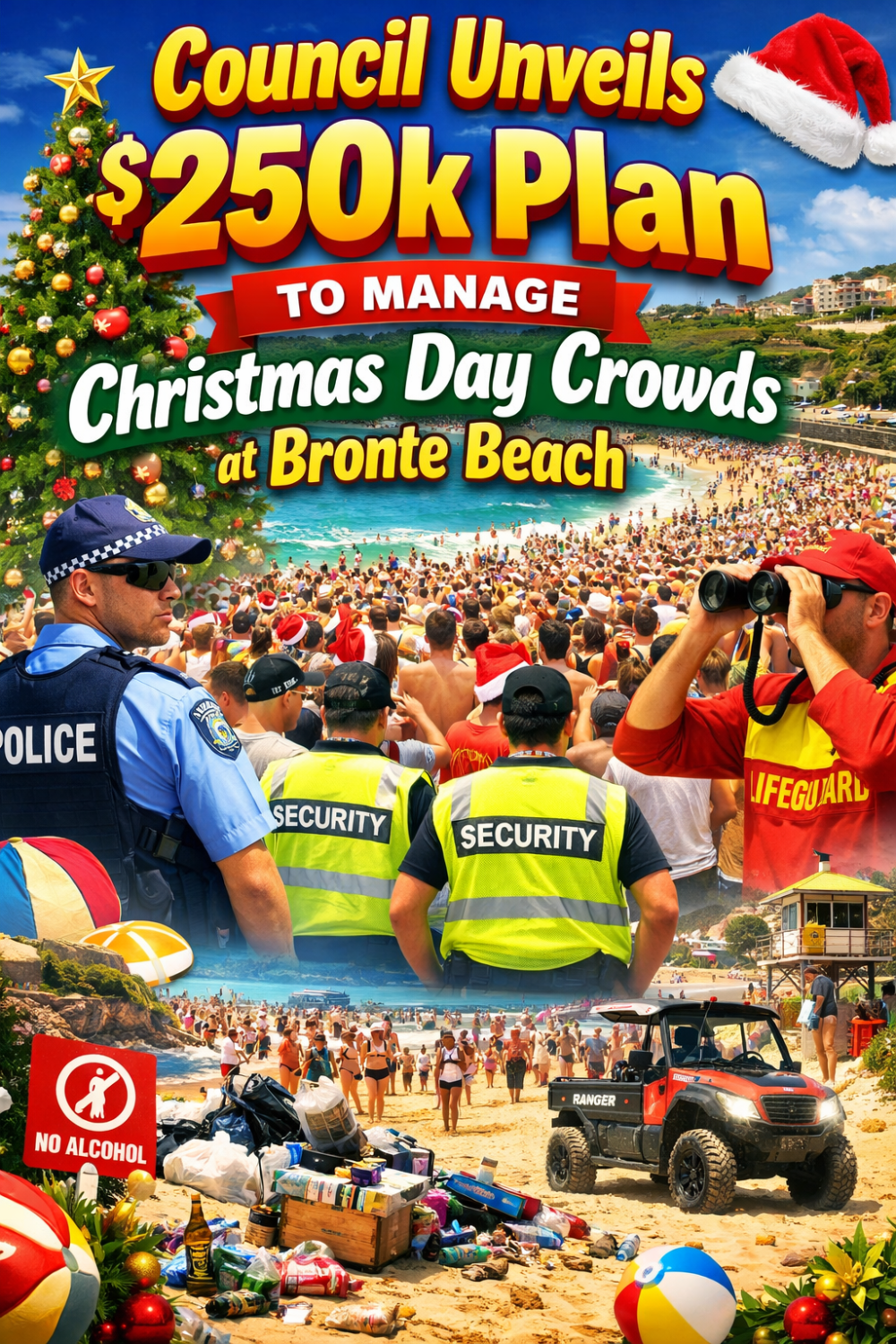 क्रिसमस पर ब्रोंटे बीच की भीड़ रोकने के लिए काउंसिल का 2.5 लाख डॉलर का प्लान