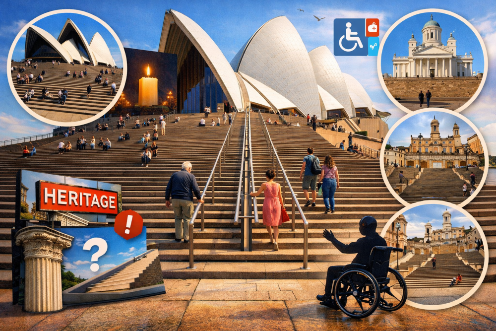 सिडनी ओपेरा हाउस की ऐतिहासिक सीढ़ियों पर हैंडरेल लगाने की योजना पर विवाद