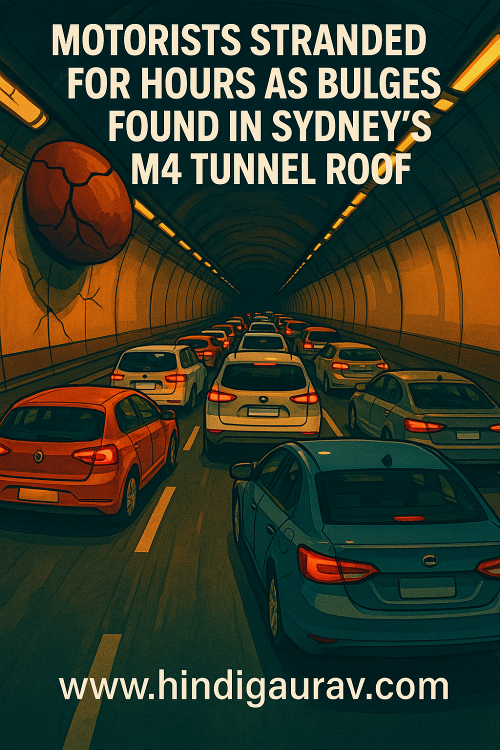 सिडनी के M4 टनल में घंटों फंसे रहे यात्री, छत में उभरे हिस्से से मचा हड़कंप