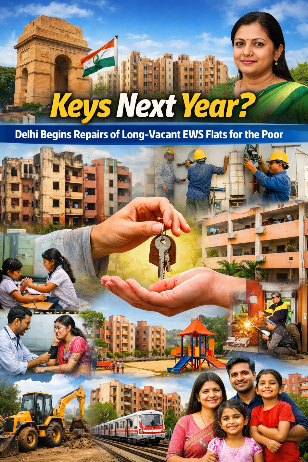 अगले साल मिलेंगी चाबियाँ? दिल्ली में वर्षों से खाली पड़े ईडब्ल्यूएस फ्लैटों की मरम्मत शुरू