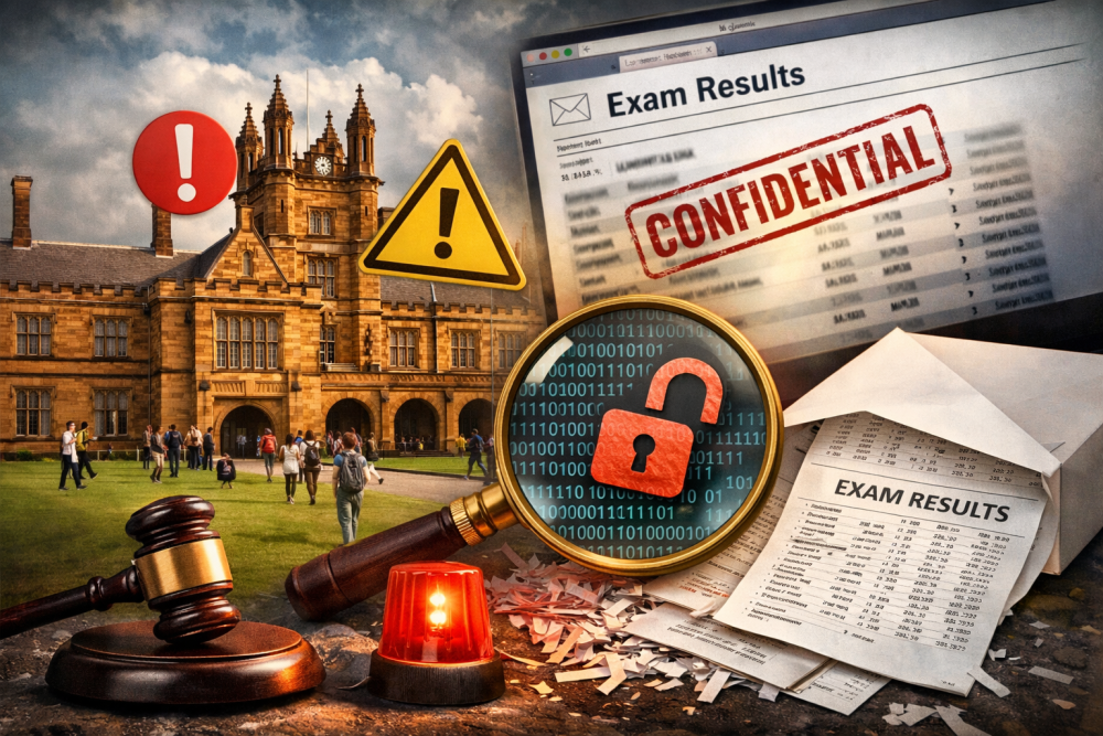 ईमेल गलती से उजागर हुए परीक्षा परिणाम, सिडनी विश्वविद्यालय में मचा हड़कंप