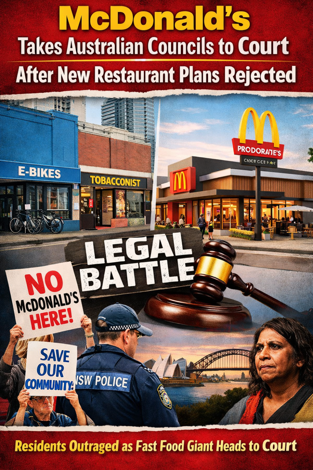 मैकडॉनल्ड्स ने ऑस्ट्रेलियाई काउंसिलों के फैसले को दी अदालत में चुनौती