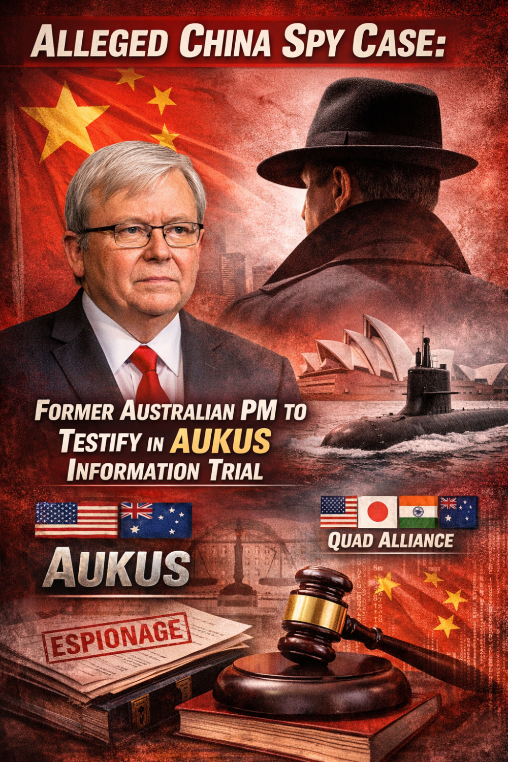 ऑस्ट्रेलिया में कथित जासूसी मामला: पूर्व प्रधानमंत्री देंगे गवाही, AUKUS और क्वाड पर उठे सवाल