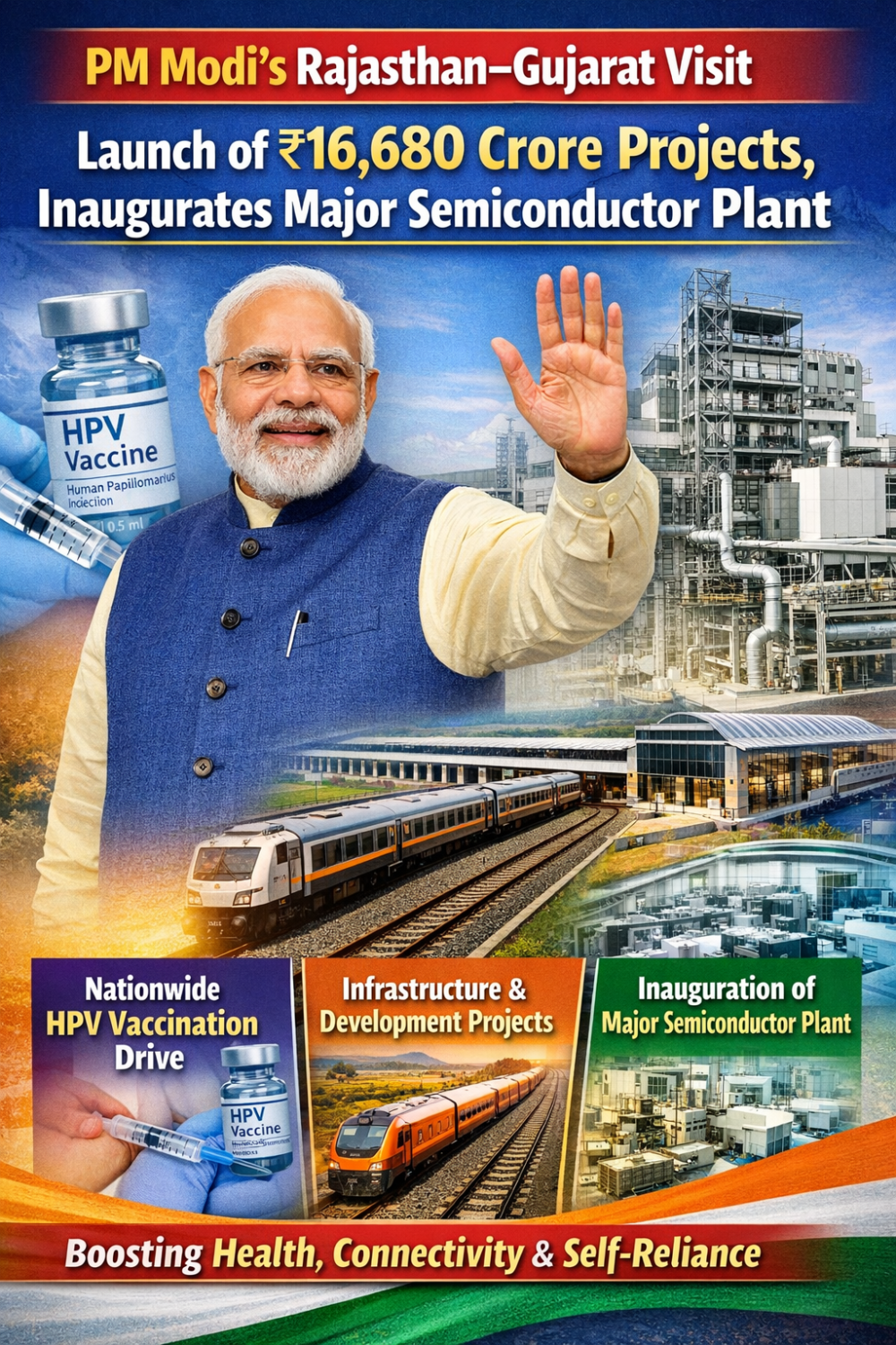 प्रधानमंत्री मोदी आज राजस्थान-गुजरात दौरे पर, 16,680 करोड़ की परियोजनाओं का करेंगे शुभारंभ