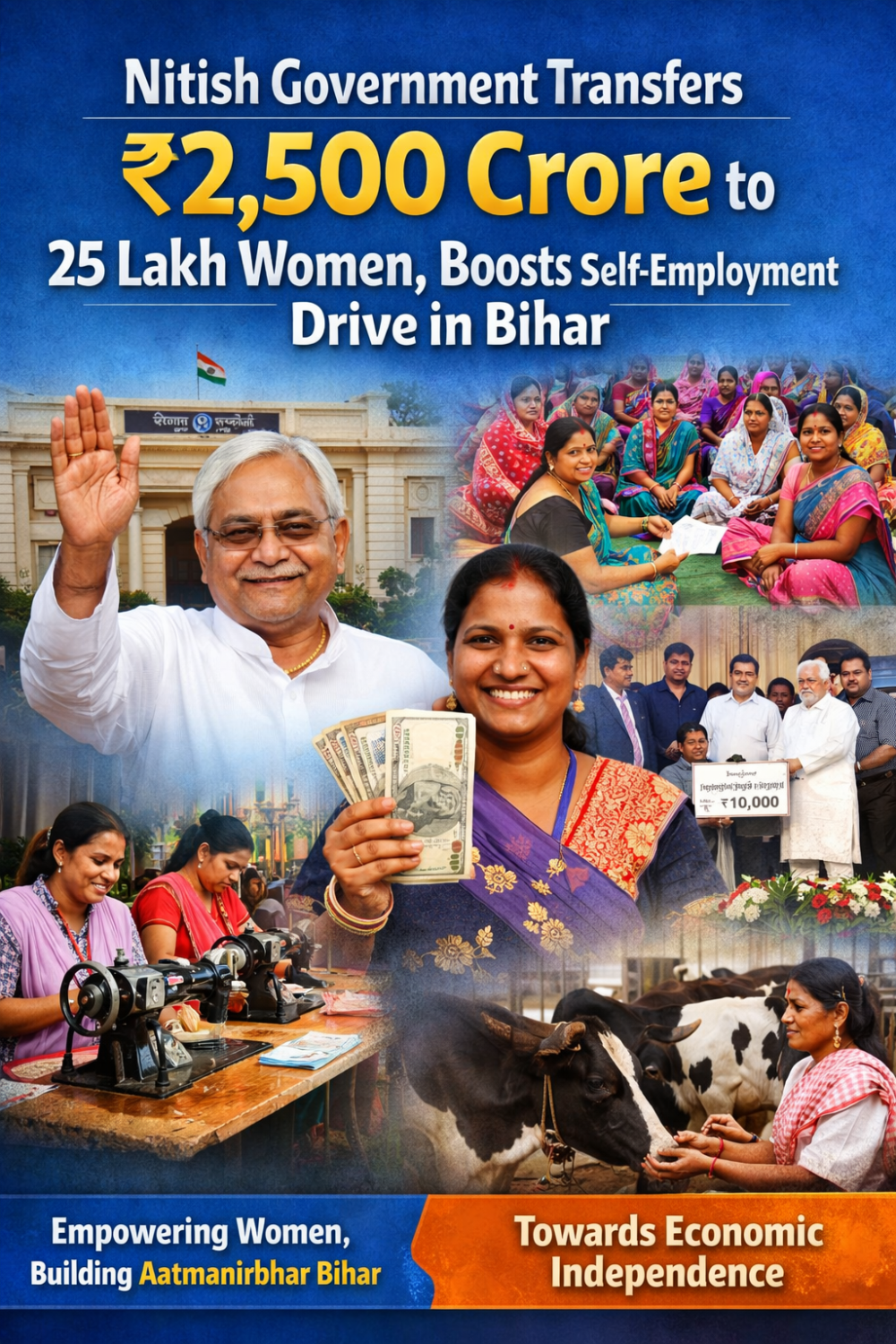 Nitish Kumar का बड़ा ऐलान: 25 लाख महिलाओं के खातों में ₹2,500 करोड़ ट्रांसफर