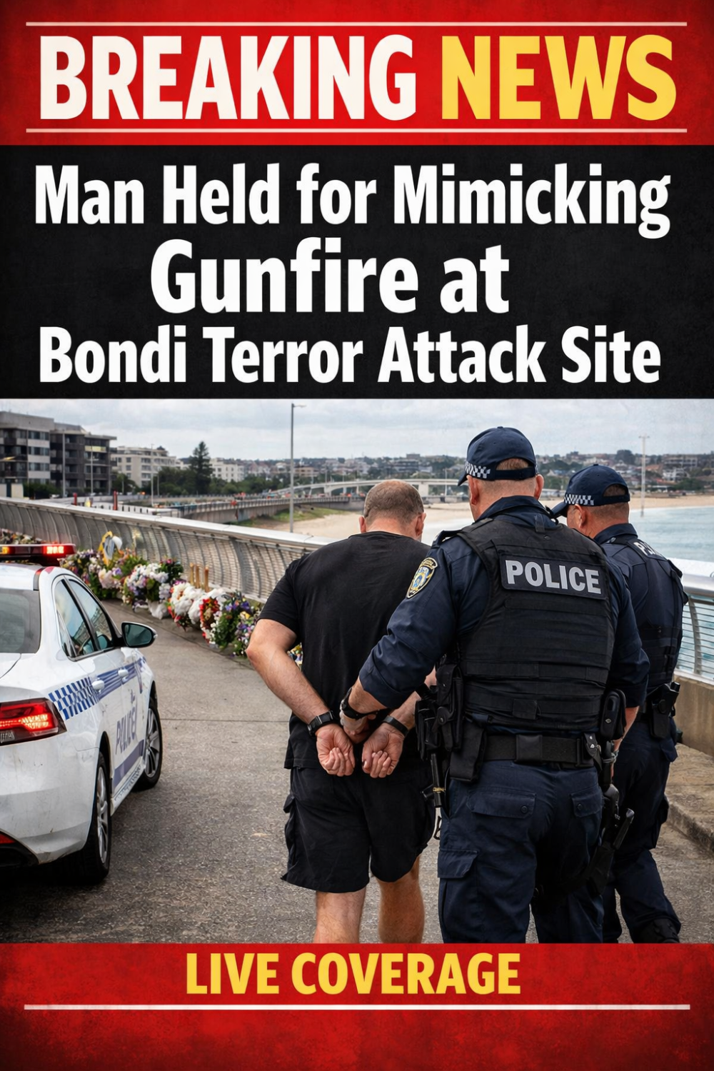 बॉन्डी आतंकी हमले की जगह पर आपत्तिजनक हरकत, एक व्यक्ति गिरफ्तार