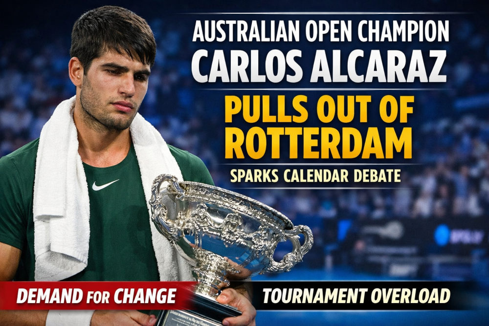 ऑस्ट्रेलियन ओपन जीत के बाद कार्लोस अल्कारेज़ का चौंकाने वाला फैसला, व्यस्त टेनिस कैलेंडर पर फिर उठे सवाल