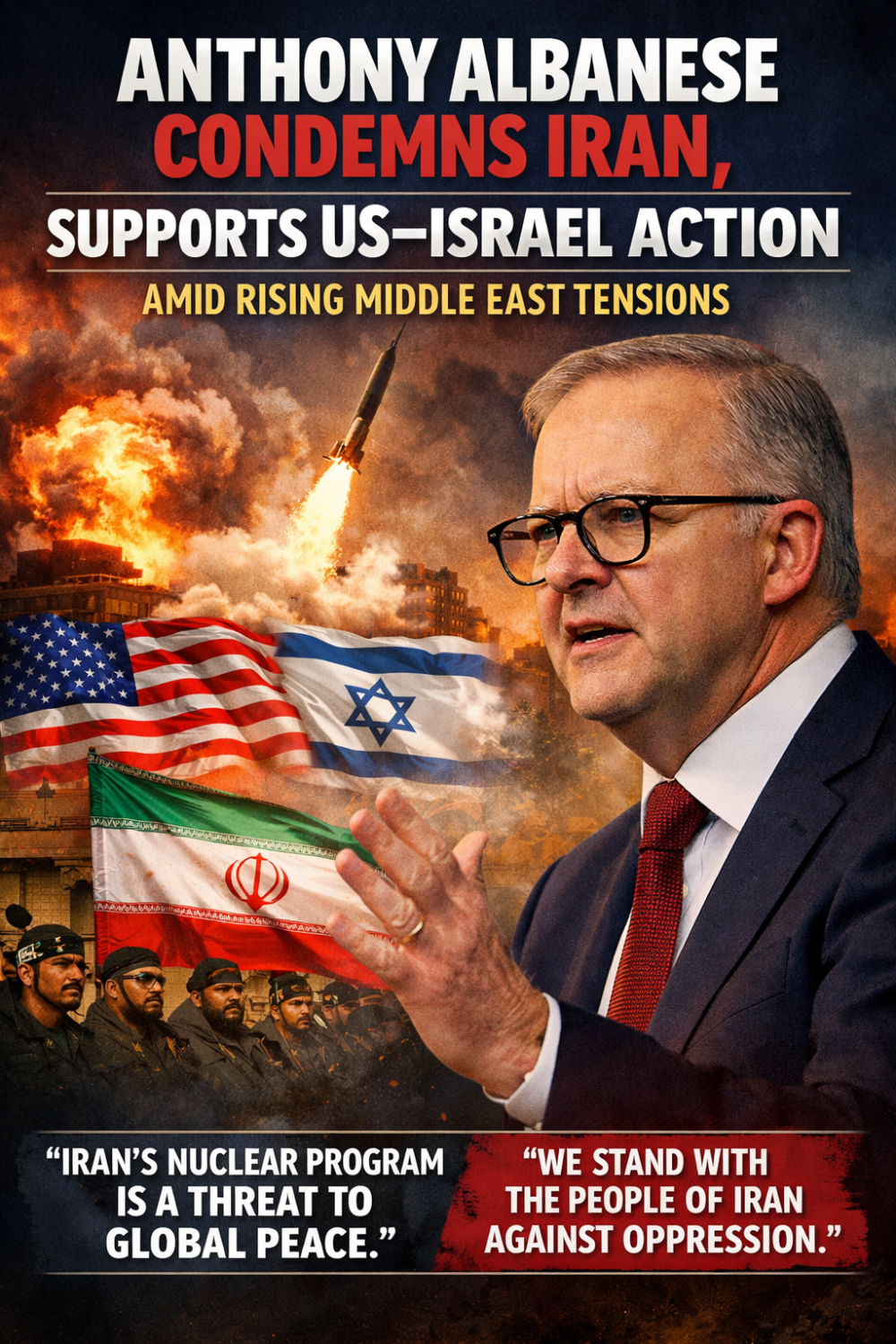 मध्य पूर्व में बढ़ते तनाव के बीच ऑस्ट्रेलिया का कड़ा रुख, पीएम एंथनी अल्बनीज़ ने ईरान की निंदा की