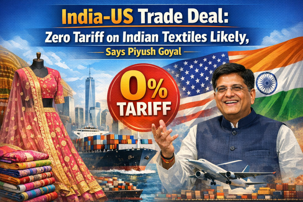 भारत-अमेरिका ट्रेड डील में बड़ा संकेत: भारतीय कपड़ों पर भी लग सकता है जीरो टैरिफ, पीयूष गोयल का अहम बयान