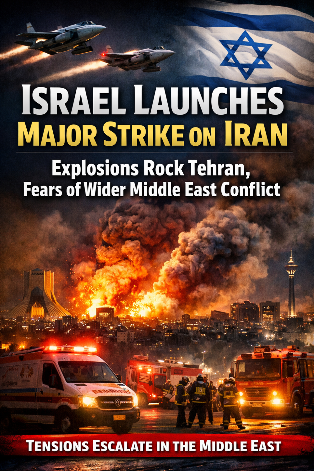 इजरायल का ईरान पर बड़ा हमला: तेहरान में धमाकों से दहला पश्चिम एशिया, जवाबी कार्रवाई की आशंका