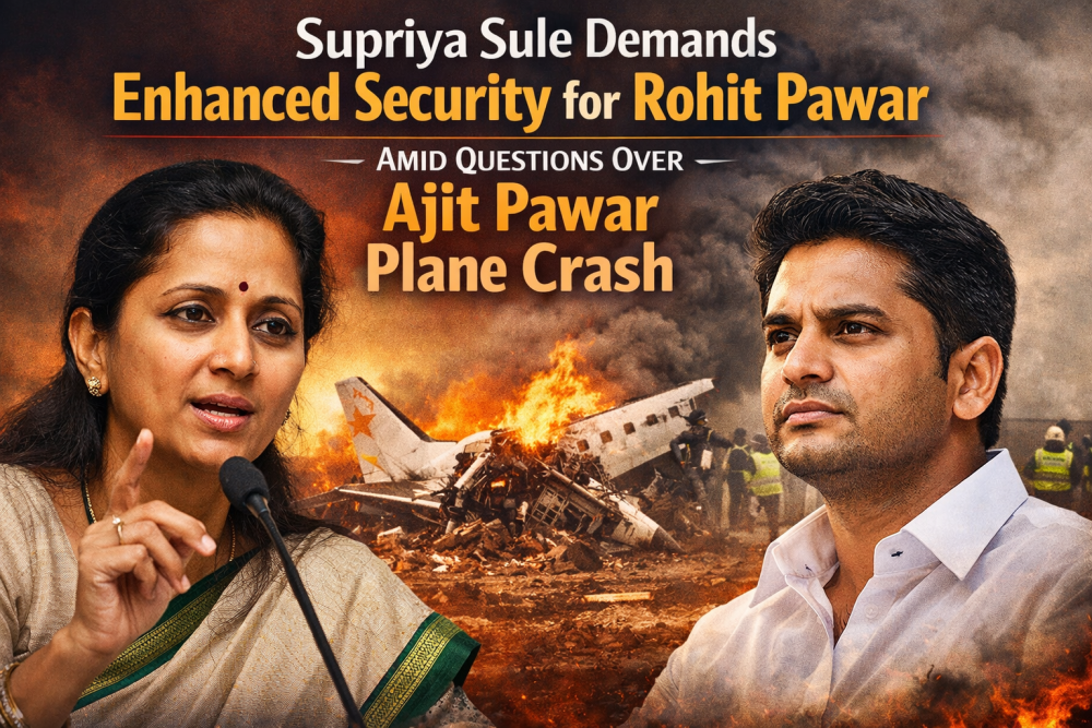 अजीत पवार विमान हादसे पर उठे सवाल, सुप्रिया सुले ने रोहित पवार की सुरक्षा बढ़ाने की मांग की