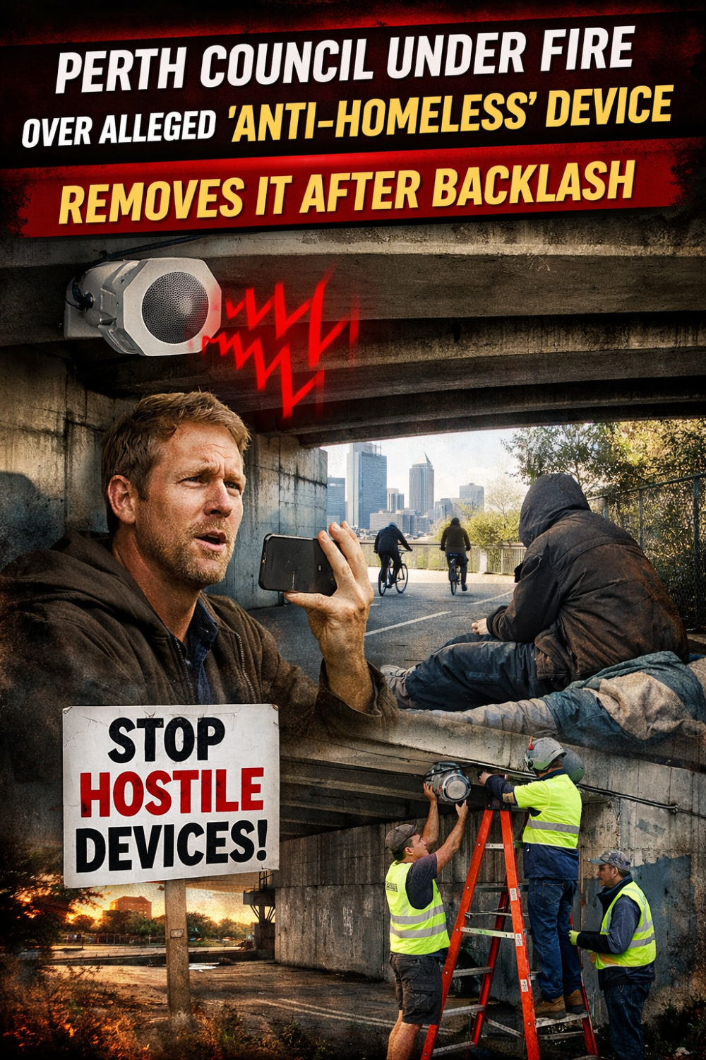 पर्थ काउंसिल पर ‘एंटी-होमलेस’ उपकरण लगाने का आरोप, विरोध के बाद हटाया गया