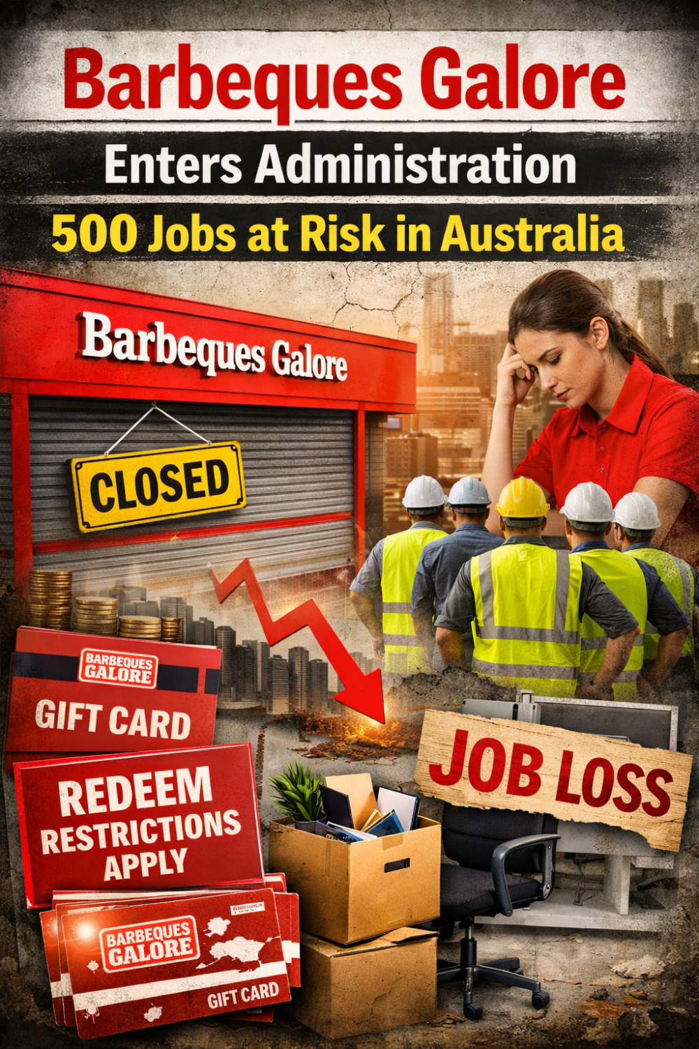 ऑस्ट्रेलिया की प्रतिष्ठित रिटेल चेन बारबेक्यूज़ गैलोर प्रशासन में, 500 नौकरियों पर संकट