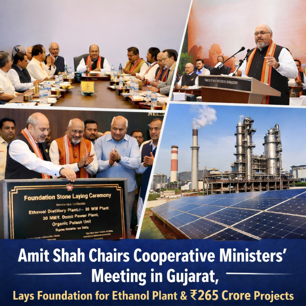 अमित शाह ने राज्यों के सहकारिता मंत्रियों संग की उच्चस्तरीय बैठक, एथनॉल संयंत्र समेत कई परियोजनाओं का शिलान्यास