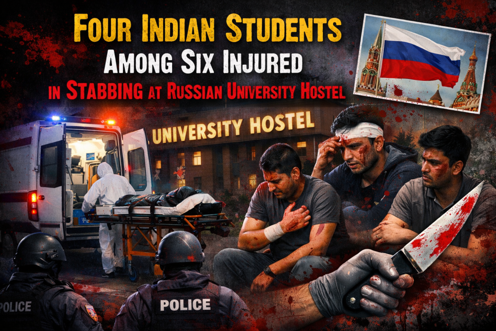 रूस में विश्वविद्यालय छात्रावास में चाकूबाजी, चार भारतीय छात्रों समेत छह घायल