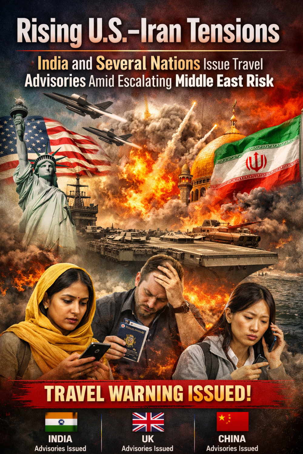 अमेरिका-ईरान तनाव के बीच वैश्विक सतर्कता, भारत समेत कई देशों ने जारी की एडवाइजरी