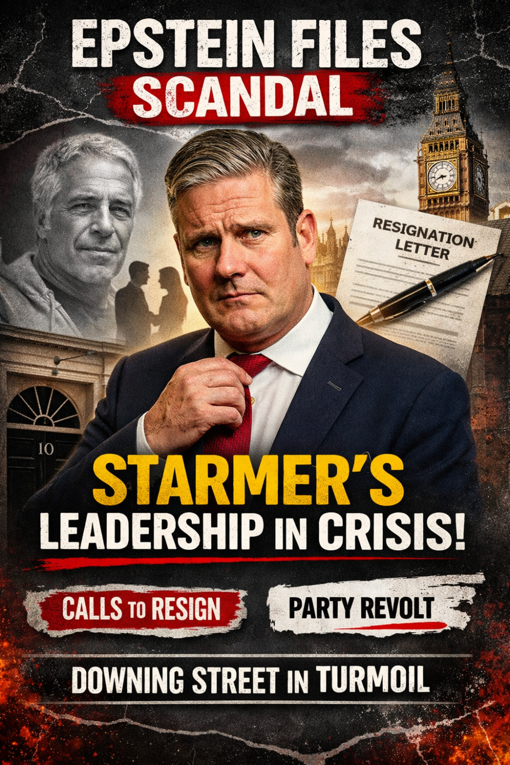 एपस्टीन फाइल्स से हिली ब्रिटिश सत्ता, स्टार्मर की कुर्सी खतरे में