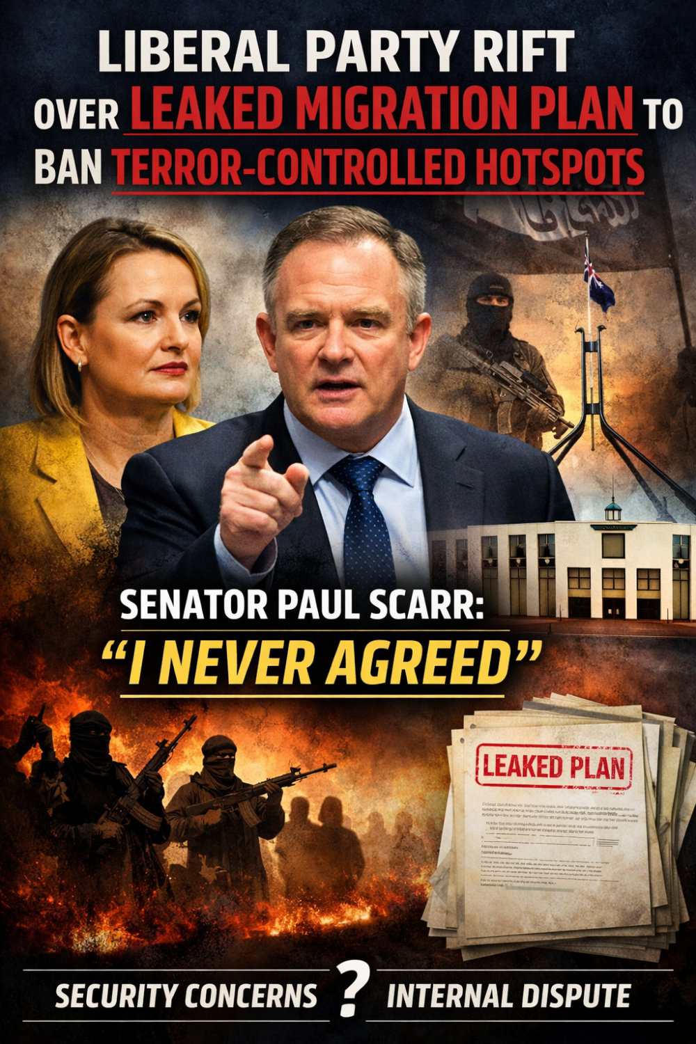 आतंक प्रभावित क्षेत्रों से प्रवास पर रोक के प्रस्ताव को लेकर लिबरल पार्टी में गहराया विवाद