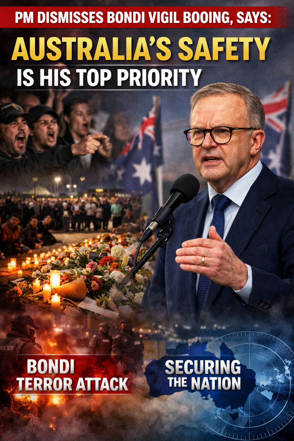 बोंडी आतंकी हमले की श्रद्धांजलि सभा में हूटिंग पर बोले पीएम अल्बनीज़ — ‘मेरी प्राथमिकता ऑस्ट्रेलिया की सुरक्षा’