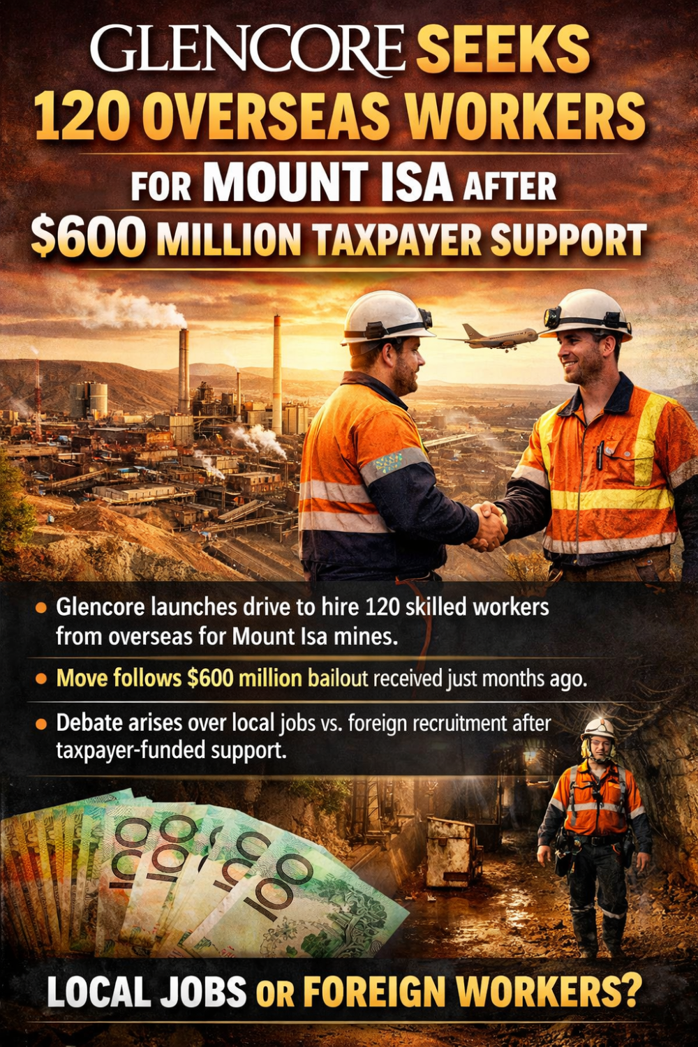 विदेशों से 120 कुशल कर्मचारियों की तलाश में ग्लेनकोर, $600 मिलियन सहायता के बाद नया कदम