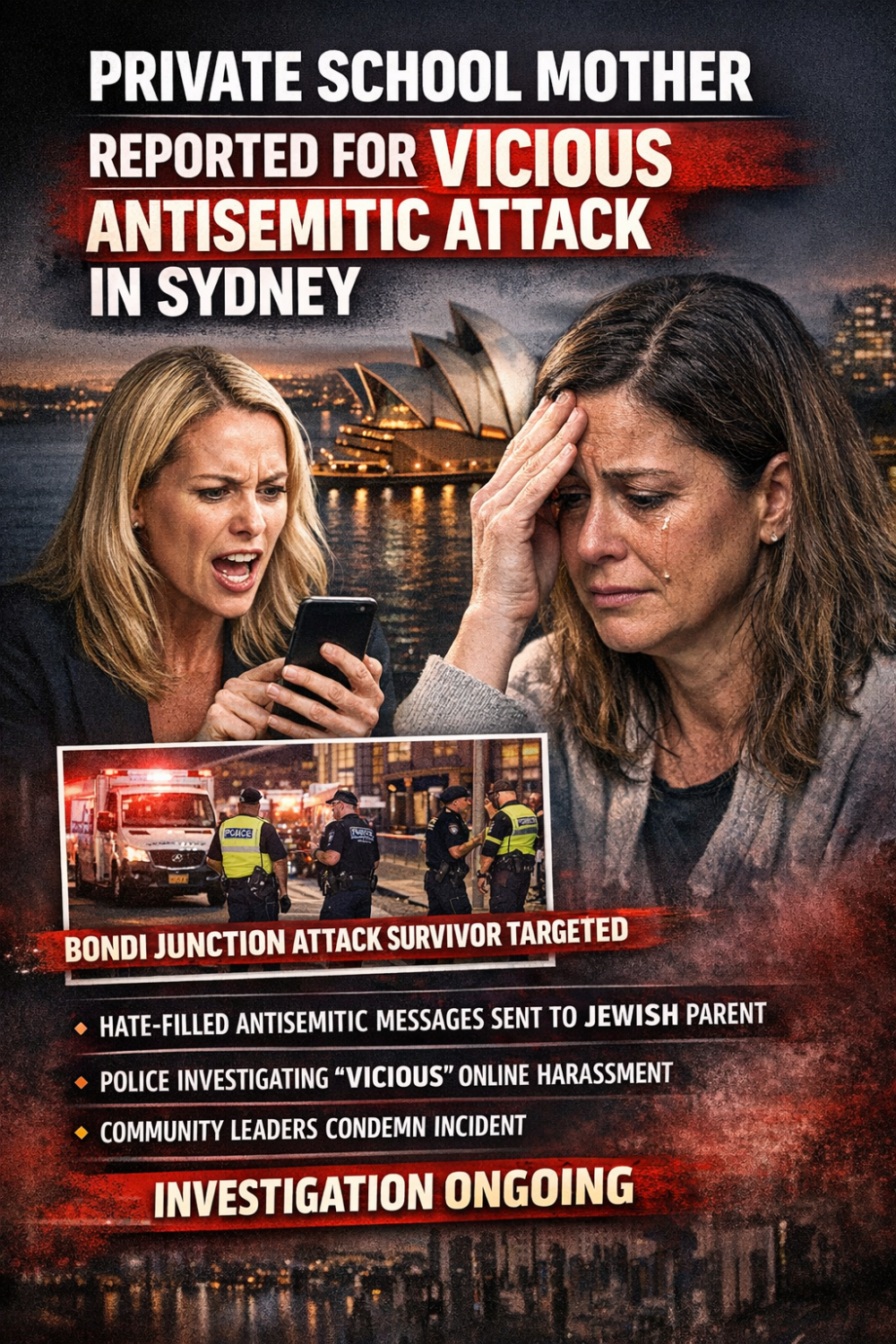 सिडनी में यहूदी अभिभावक पर कथित ‘घृणित यहूदी-विरोधी’ संदेश, निजी स्कूल की माँ पुलिस के घेरे में