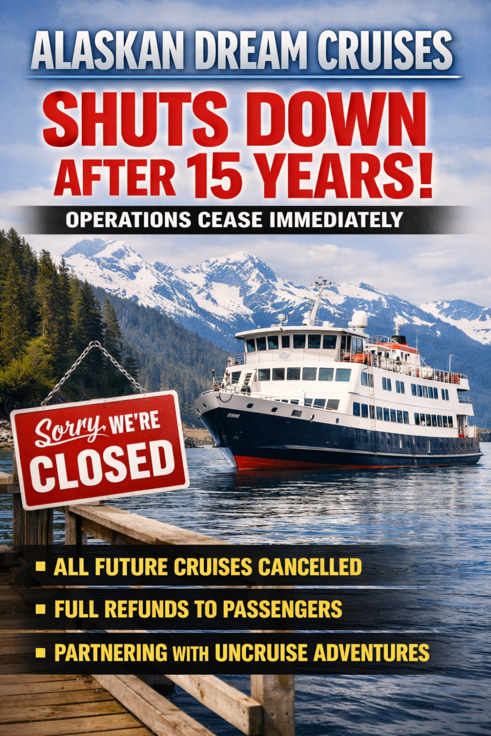 15 वर्षों बाद प्रसिद्ध क्रूज़ कंपनी बंद, सभी यात्राएँ रद्द