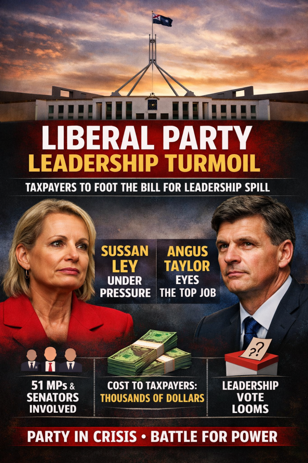 ऑस्ट्रेलिया की लिबरल पार्टी में सत्ता संग्राम, करदाताओं पर पड़ेगा आर्थिक बोझ