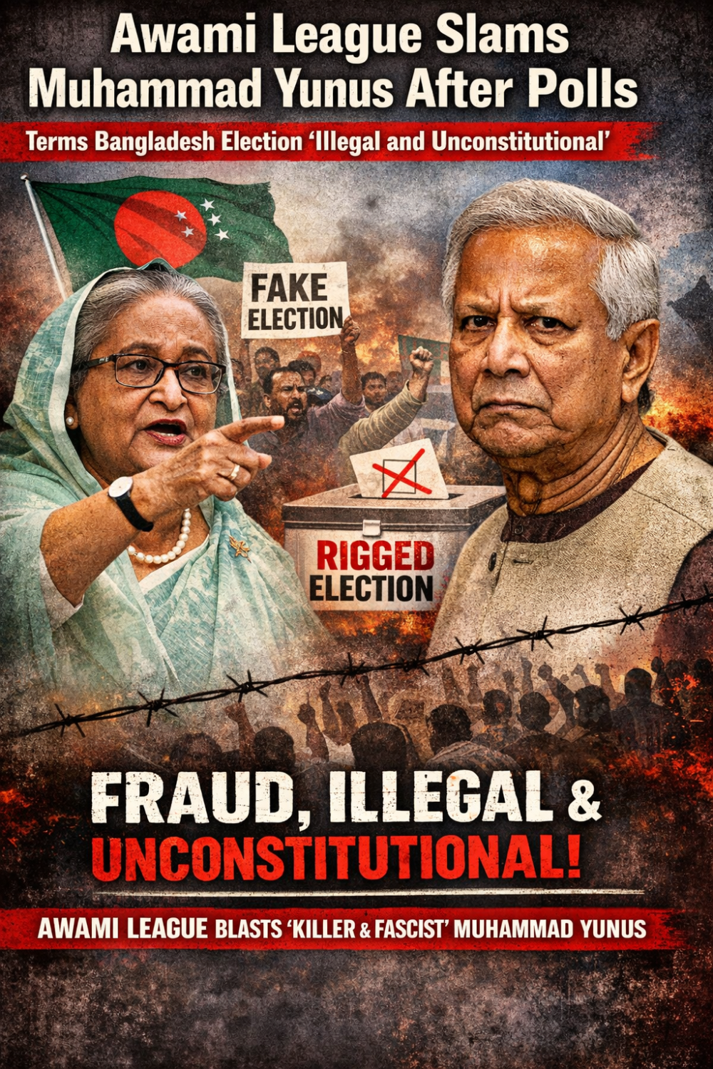 चुनाव खत्म होते ही अवामी लीग का हमला, शेख हसीना की पार्टी ने मोहम्मद यूनुस पर साधा निशाना